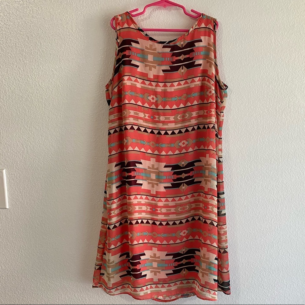 Sleeveless Aztec Print dress